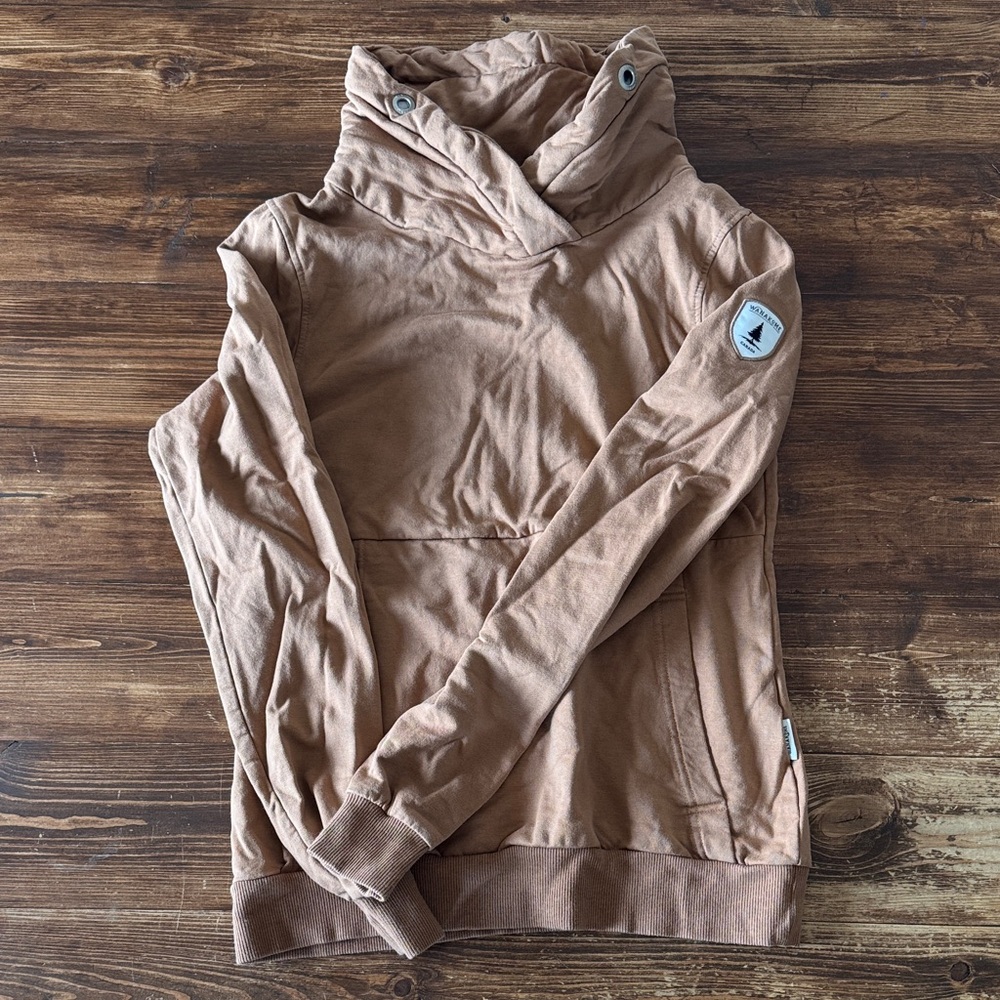 Wanakome Tan Hooded Sweatshirt with Patch